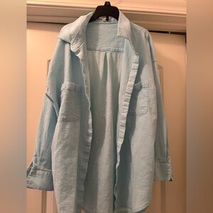Anthropologie Z Supply Light Blue Button Down Shirt 100% cotton